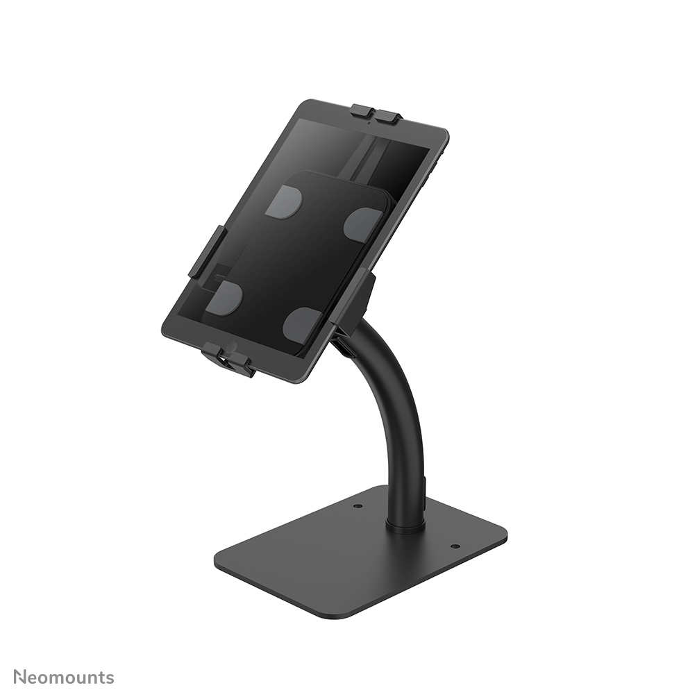 Neomounts DS15-625BL1 Scrivania per supporto tablet - 7.9-11" - 130° inclinabile - 360° ruotabile - bloccabile (incl. vite di sicurezza, escl. serratura) - a fissaggio - universale - nero