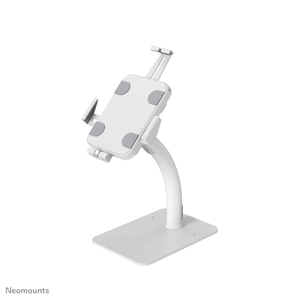Neomounts DS15-625WH1 Scrivania per supporto tablet - 7.9-11" - 130° inclinabile - 360° ruotabile - bloccabile (incl. vite di sicurezza, escl. serratura) - a fissaggio - universale - bianco