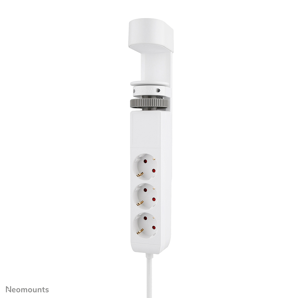 Neomounts VOLT DS22-840WH6 Multipresa da tavolo con morsetto - 2 x USB-C (20W), 1x USB-A (18W), 3 x 230V. multipresa tipo F 3680 Watt - cavo 1,4 m - ricarica rapida - bianco