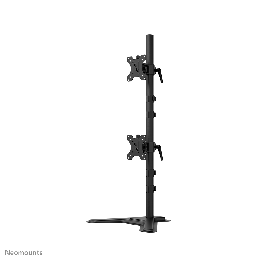 Neomounts DS45-600BL2V Supporto per doppio monitor - 10-32" - 0-9 kg | 19,8 lbs (2x) - inclinabile di 90° - ruotabile di 360° - rotazione laterale 180° - VESA 75x75 - Nero