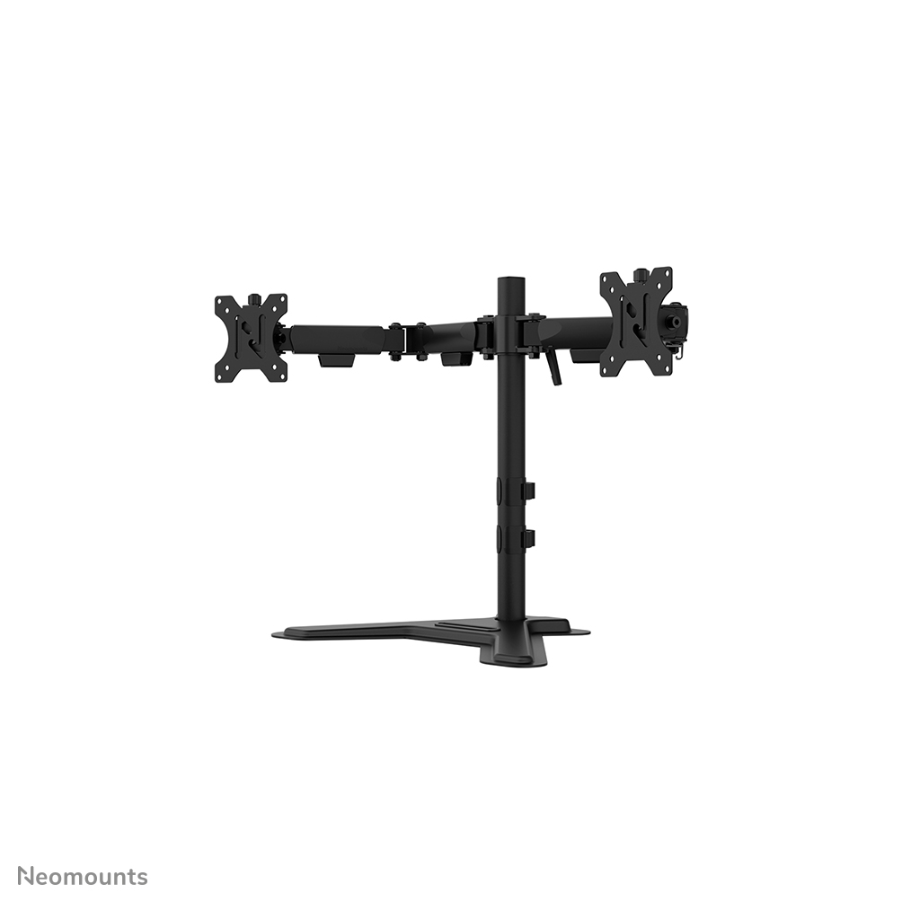 Neomounts DS45-600BL2 Supporto per doppio monitor - 10-32" - 0-6 kg | 13,2 lbs (2x) -  inclinabile di 90° -  ruotabile di 360° -  rotazione laterale 180° - VESA 75x75 - blocco a 180° - Nero