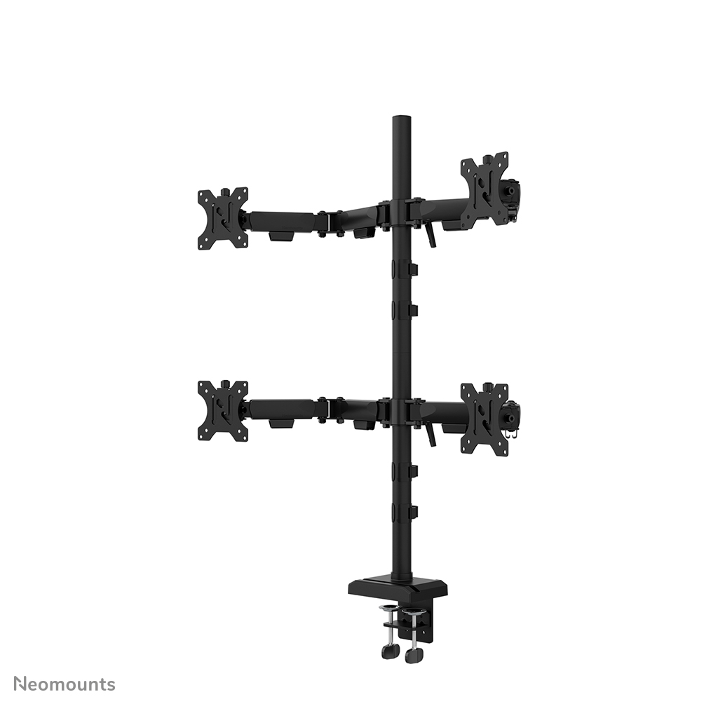 Neomounts DS60-600BL2-2 Supporto per quadruplo monitor - 10-32" - 0-8 kg | 17,6 lbs (4x) - inclinabile di 90° - ruotabile di 360° - rotazione laterale 180° - VESA 75x75 - blocco a 180° - Nero