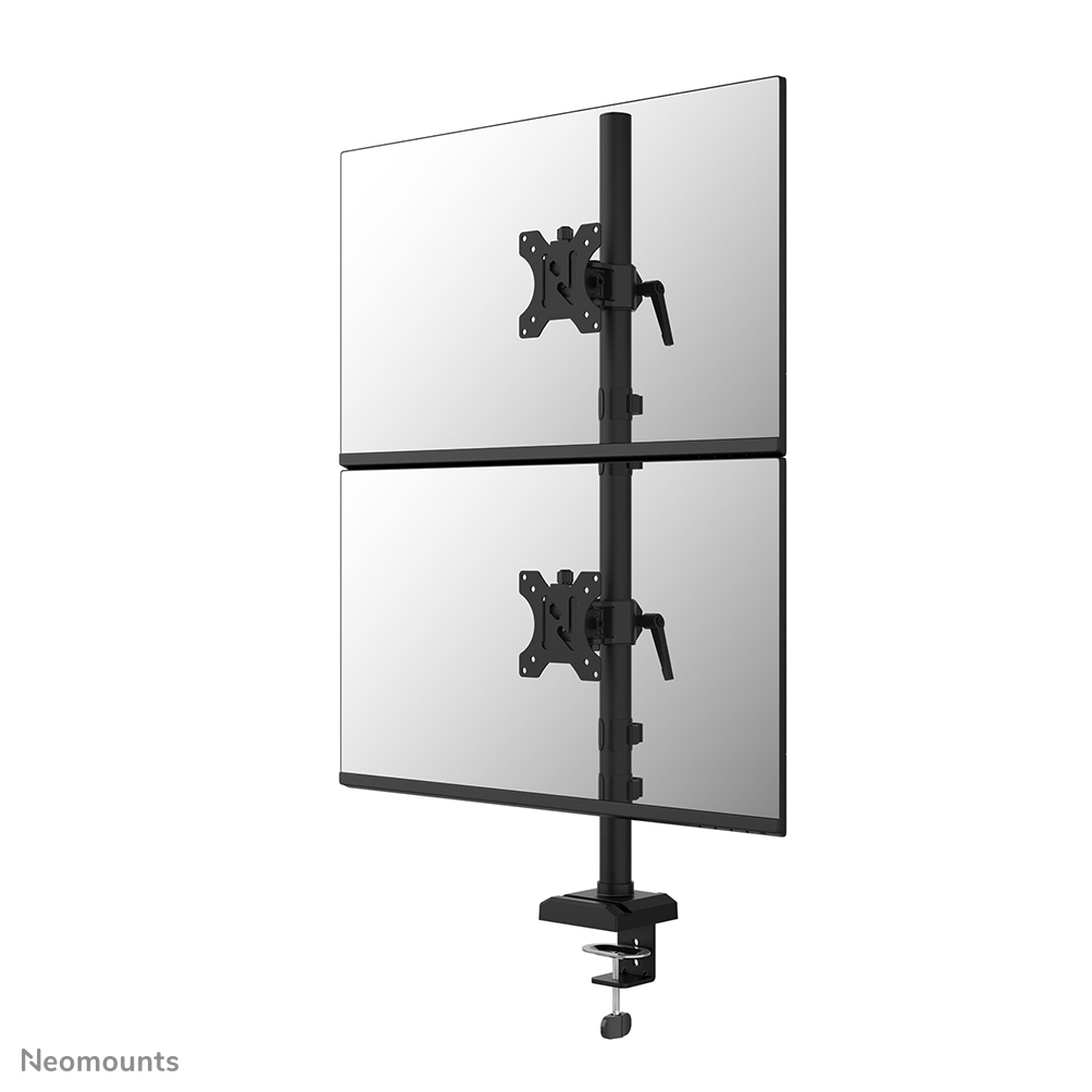 Neomounts DS60-600BL2V Braccio per doppio monitor - 10-32" - 0-9 kg | 19,8 lbs (2x) - inclinabile di 90° - ruotabile di 360° - rotazione laterale 160° - VESA 75x75 - Nero