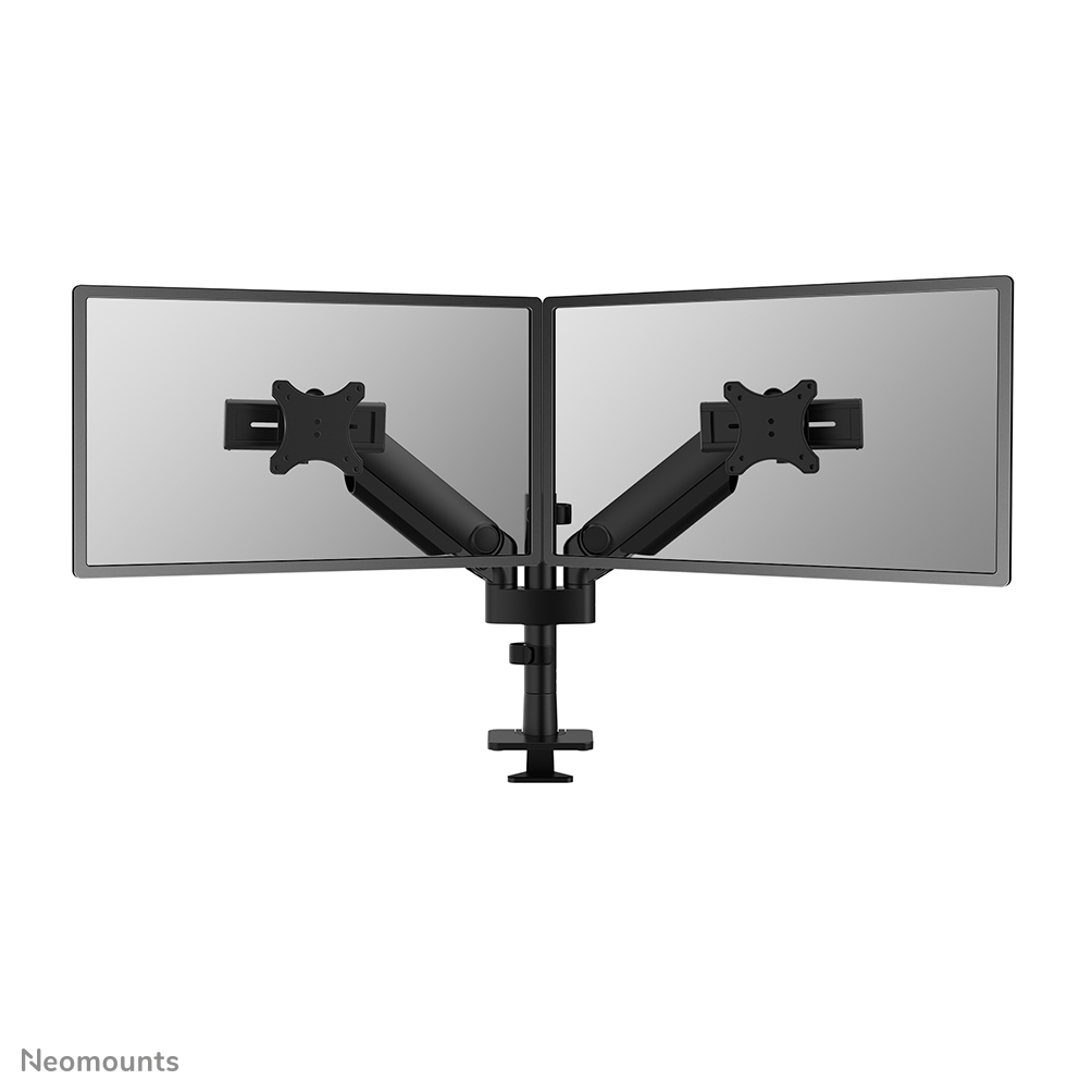 Neomounts NEXT One SL DS65S-950BL2 Braccio per monitor 2 schermi - 24-34" - 1-11 kg/schermo (curvo 9 kg/schermo) - molla a gas - 180°-stop - Topfix - modello Easy Install - modello scorrevole multiregolabile - imballaggio 100% privo di plastica - nero