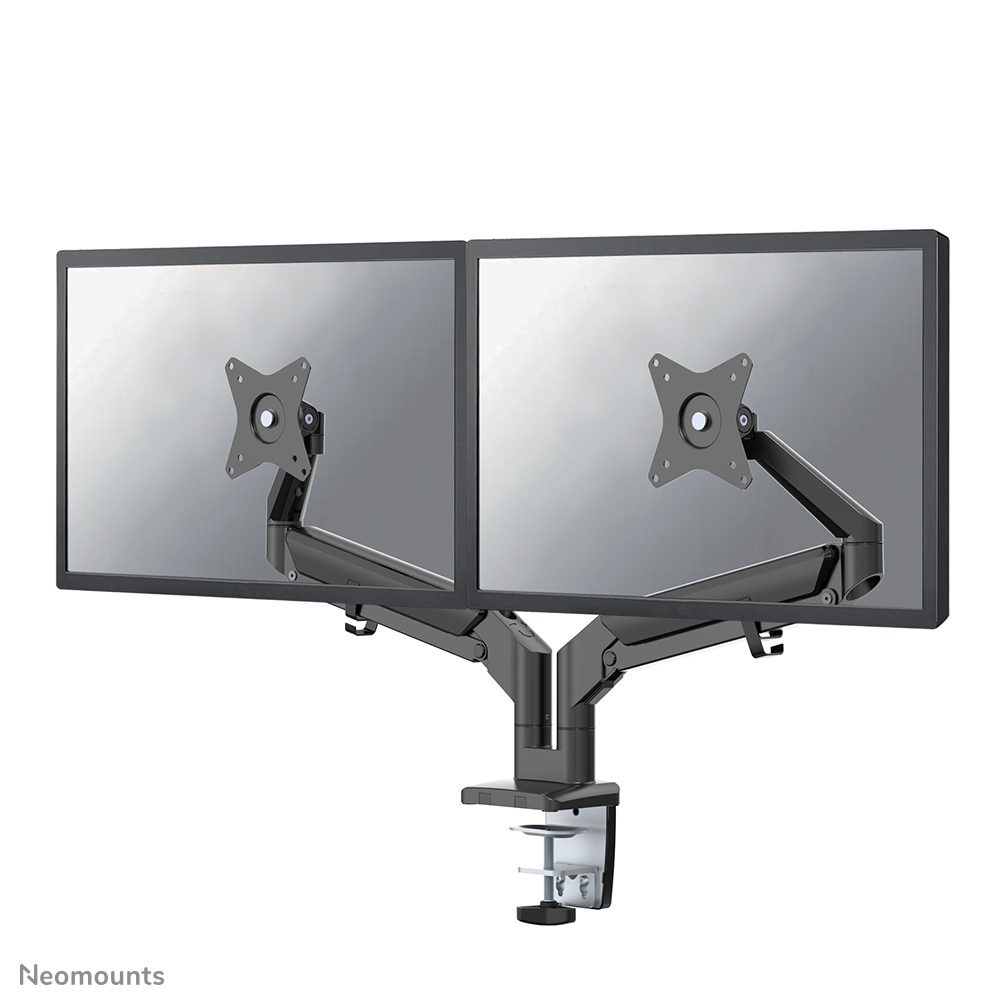 Neomounts DS70-810BL2 Braccio per monitor 2 schermi - 17-32" - 1-9 kg/schermo - molla a gas - 180°-stop - modello T-Rex salvaspazio - nero