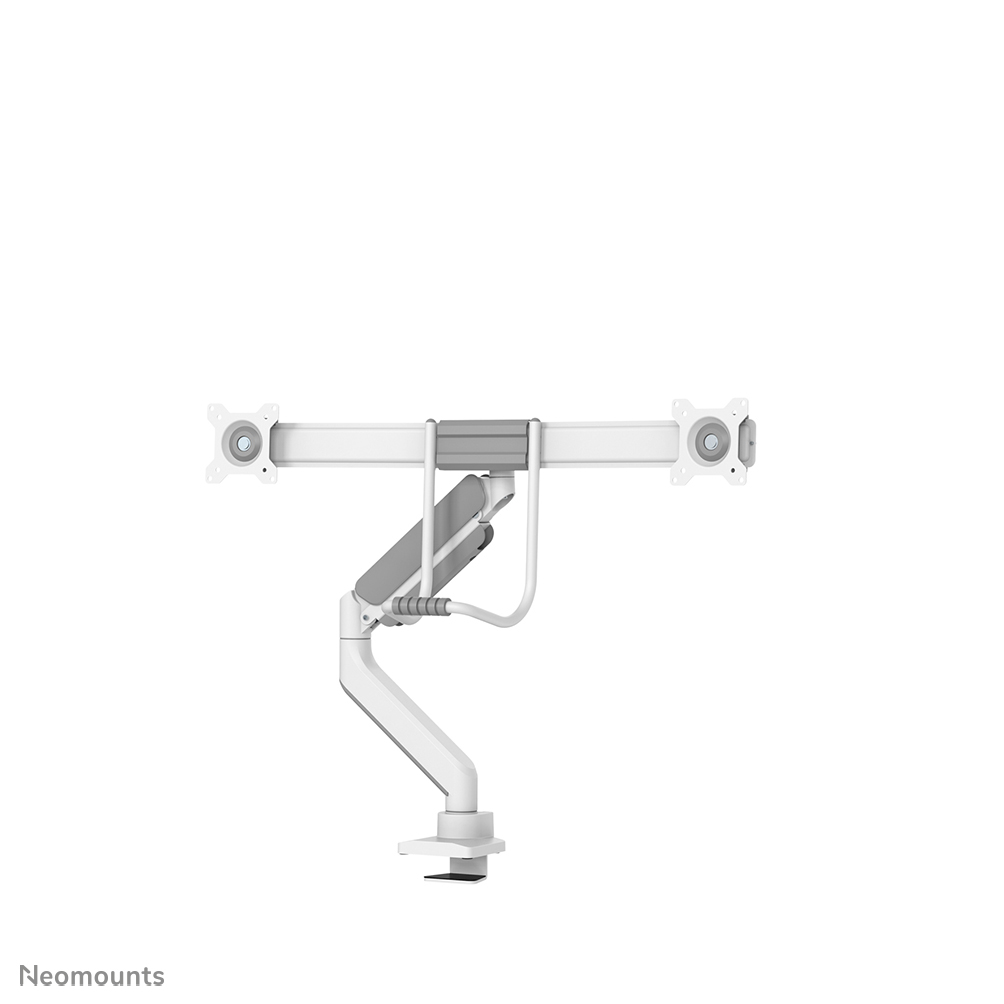 Neomounts NEXT Core DS75-450WH2 Braccio monitor traversa 2 schermi - 17-32" - 1-8 kg/schermo - molla a gas - 180°-stop - Topfix - modello Easy Install - imballaggio 100% privo di plastica - bianco