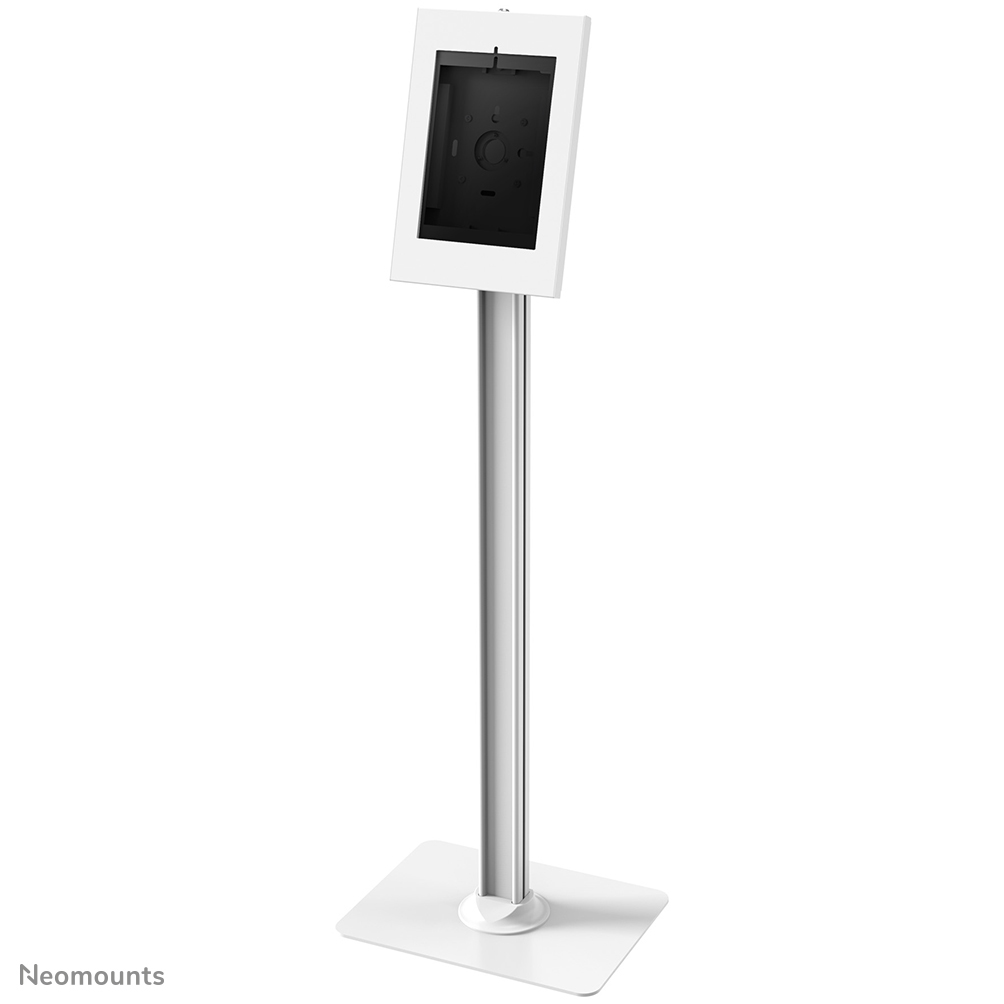 Neomounts FL15-650WH1 Supporto da pavimento per tablet - 75° inclinabile - 90° ruotabile - bloccabile (incl. serratura) - VESA 75x75 - a fissaggio - adatto per vari 9.7-11" tablet - bianco