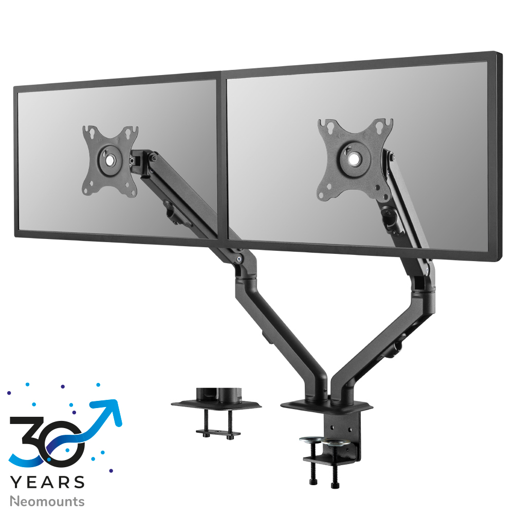 Neomounts FPMA-D650DBLACK Braccio per monitor 2 schermi - 17-27" - 2-7 kg/schermo - molla elicoidale - nero