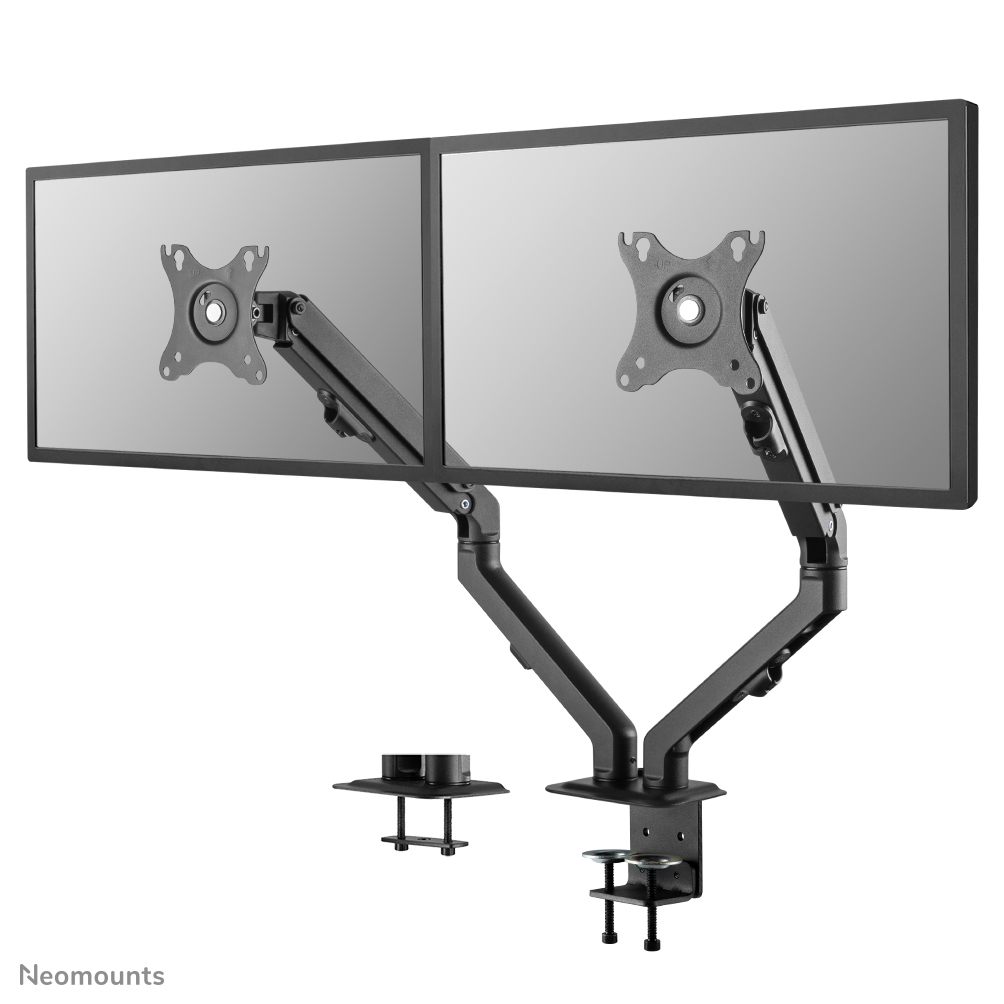 Neomounts FPMA-D650DBLACK Braccio per monitor 2 schermi - 17-27" - 2-7 kg/schermo - molla elicoidale - nero