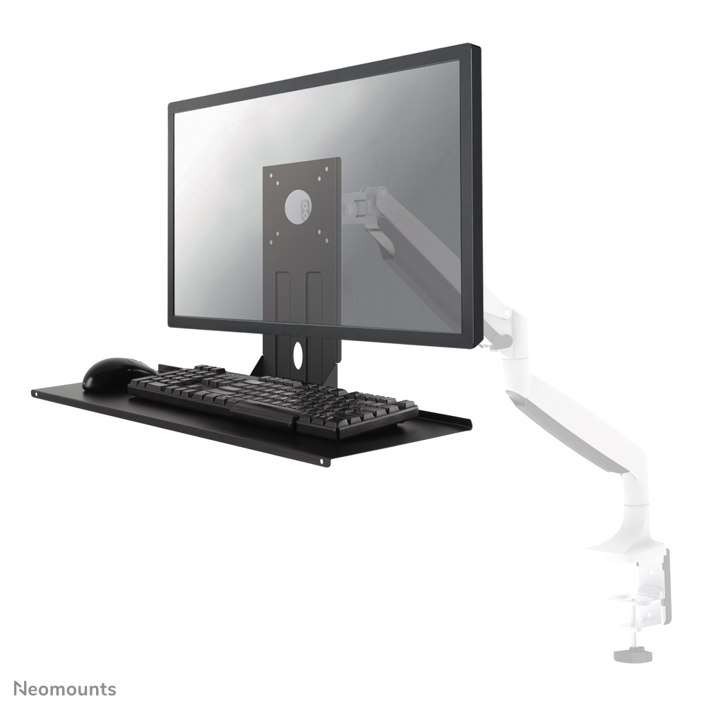 Neomounts KEYB-V200BLACK Portatastiera e portamouse Installazione VESA per schermi fino a 32" - max 2 kg - VESA 75x75-100x100 - larg. 65 cm - nero