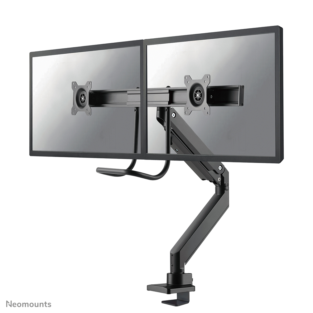Neomounts NM-D775DXBLACK Braccio monitor traversa 2 schermi - 10-32" - 1-8 kg/schermo - molla a gas - 180°-stop -Topfix - nero