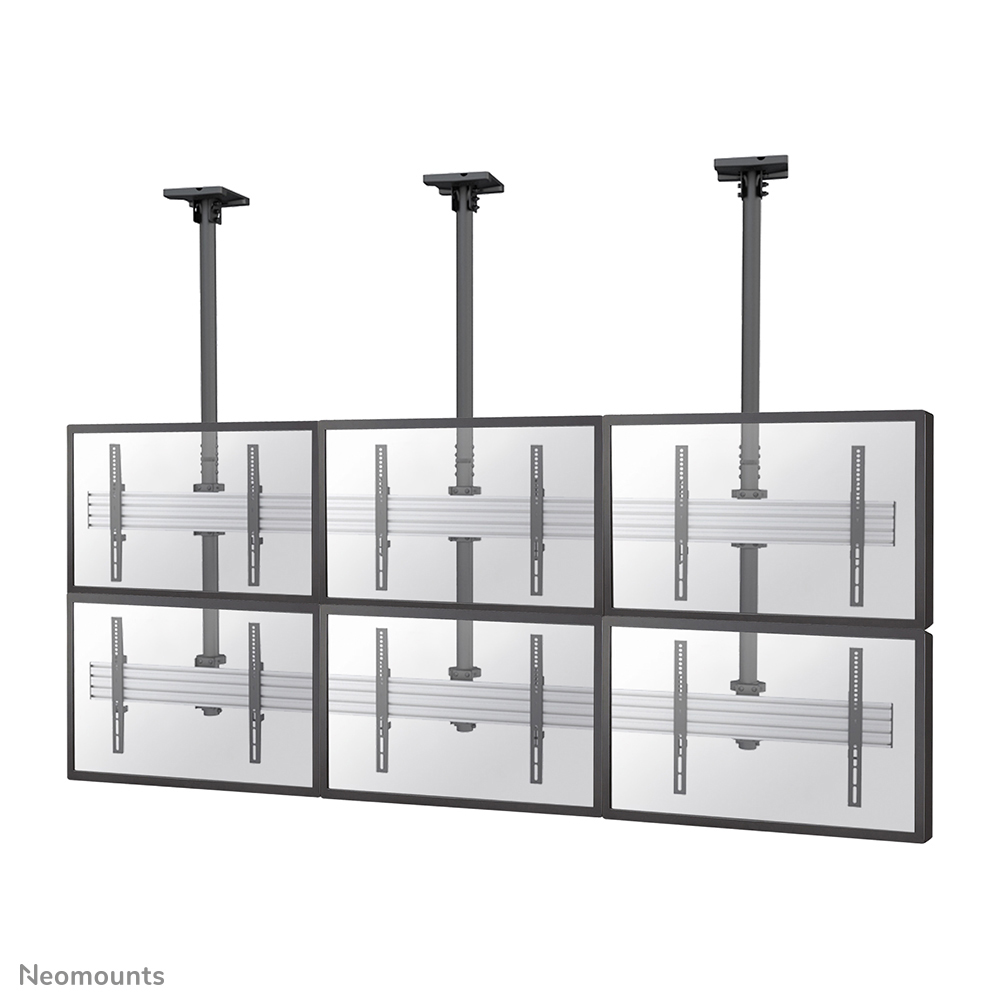 Neomounts NMPRO-C32 Supporto a soffitto per videowall 6 schermi - 32-55" - max 30 kg/schermo - VESA 100x100-600x400 - alt. 325 cm - nero