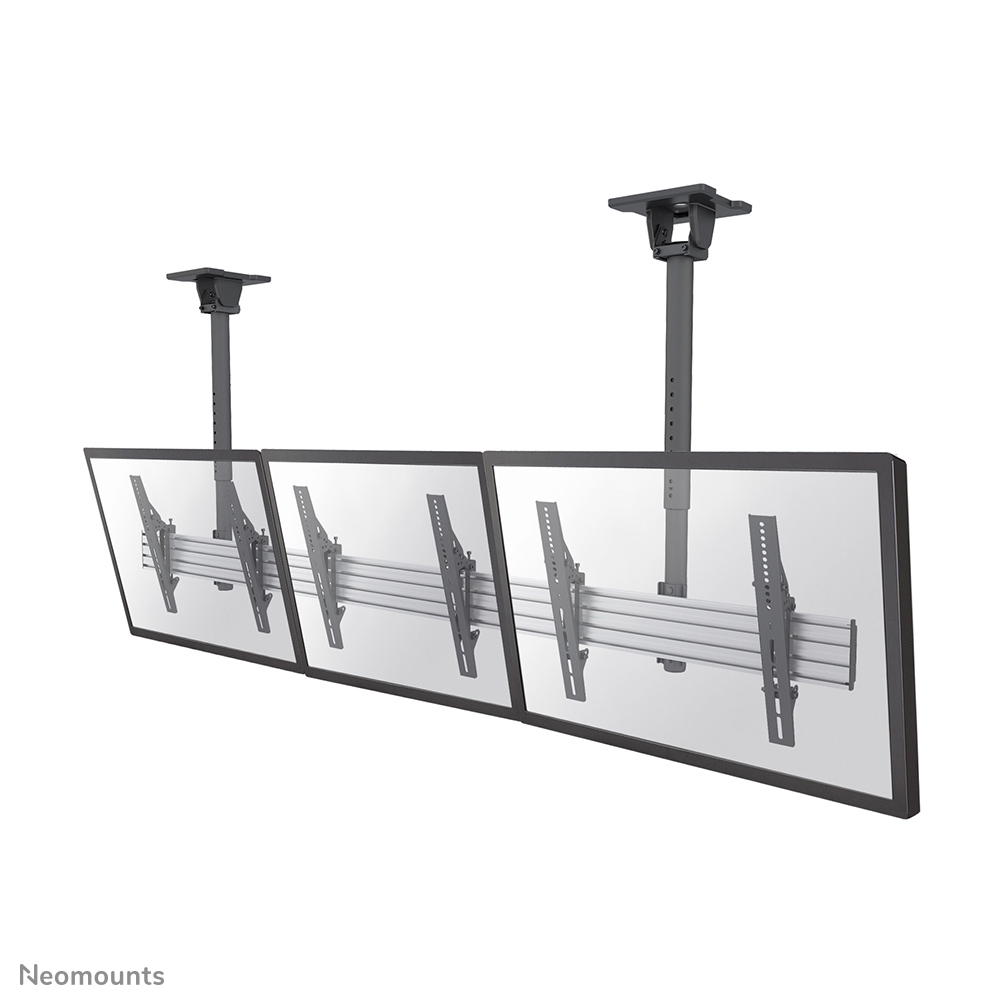 NMPRO-CB3 è un supporto da soffito per 3 schermi da 32" a 55"/65" - Nero