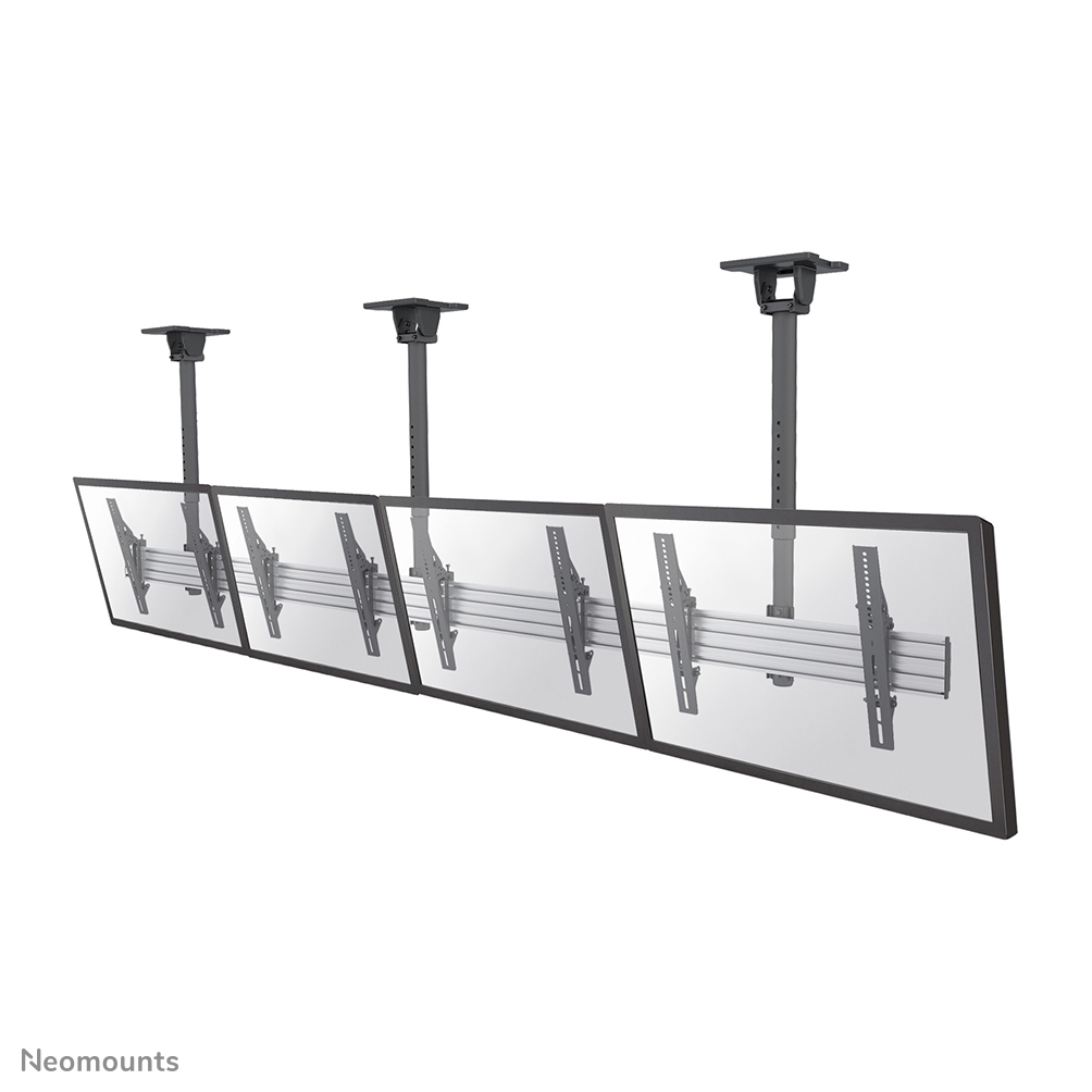 NMPRO-CB4 è un supporto da soffito per 4 schermi da 32" a 55"/65" - Nero