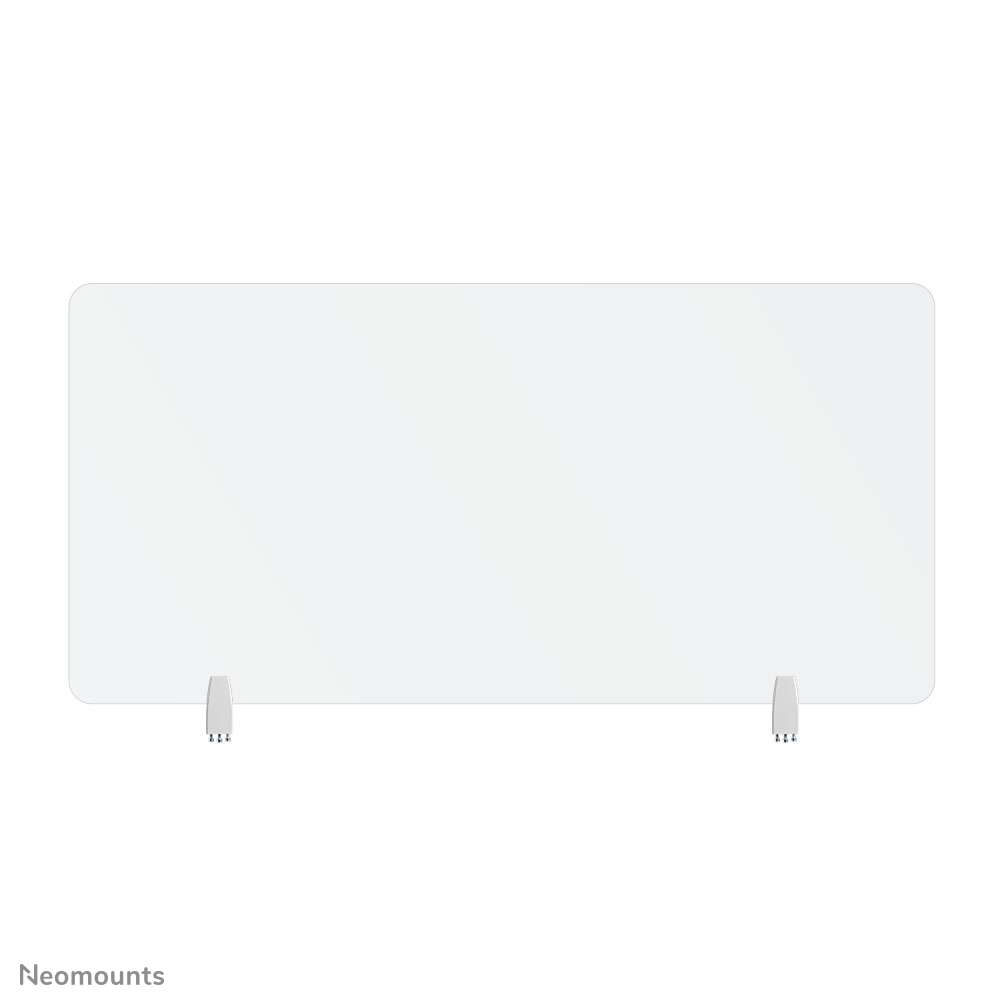 Neomounts NS-GLSPROTECT140 Schermo di sicurezza in vetro temperato - larg. 138 cm - 100% riciclabile - incl. morsetti per scrivania - trasparente