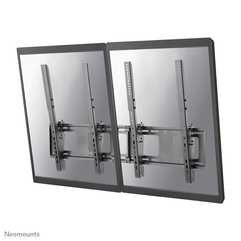 Neomounts NS-WMB200PBLACK Supporto da parete per menu board 2 schermi - 40-52" - max 50 kg/schermo - VESA 200x200-400x600 - prof. 7,8 cm - inclinabile - verticale - nero