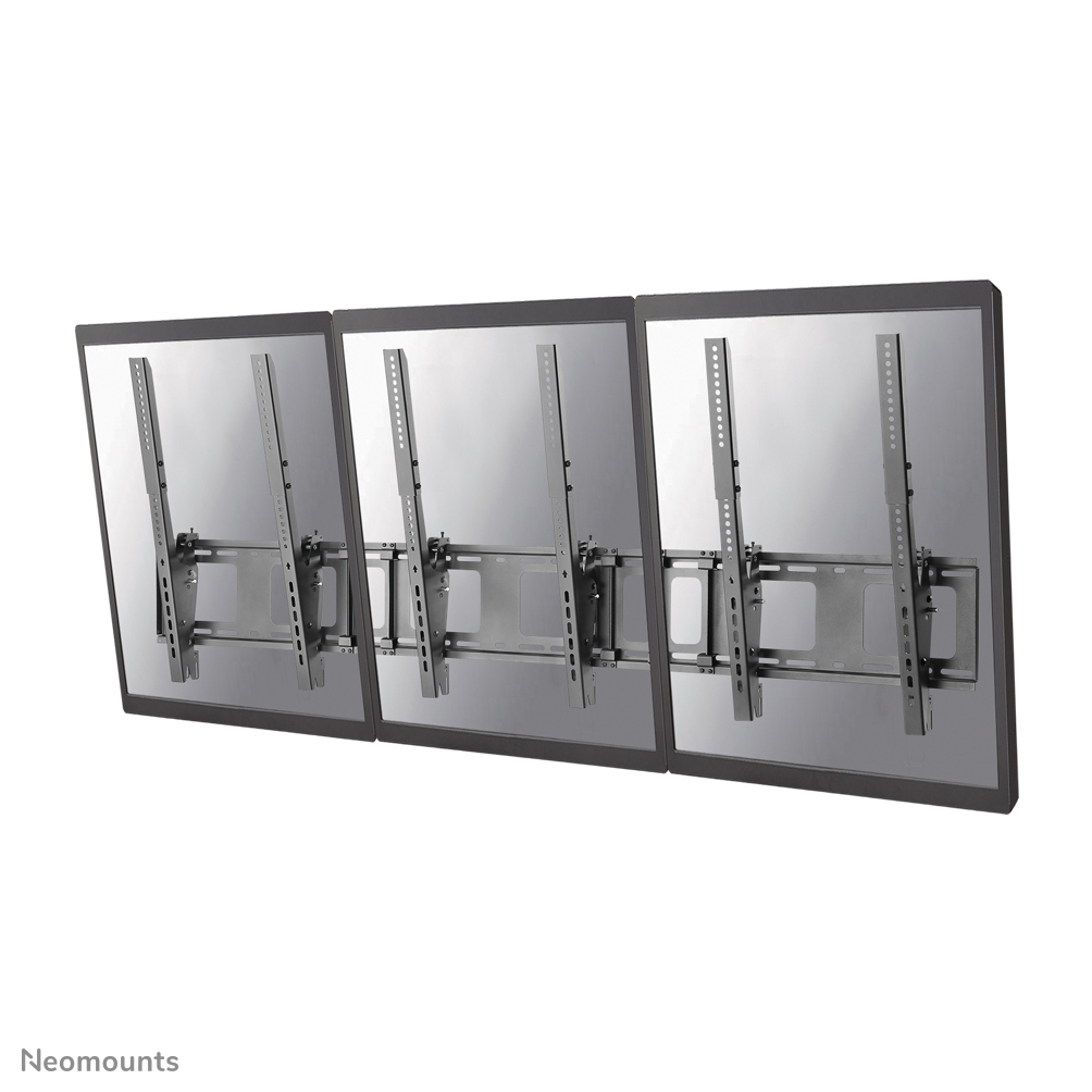 Neomounts NS-WMB300PBLACK Supporto da parete per menu board 3 schermi - 40-52" - max 50 kg/schermo - VESA 200x200-400x600 - prof. 7,8 cm - inclinabile - verticale - nero
