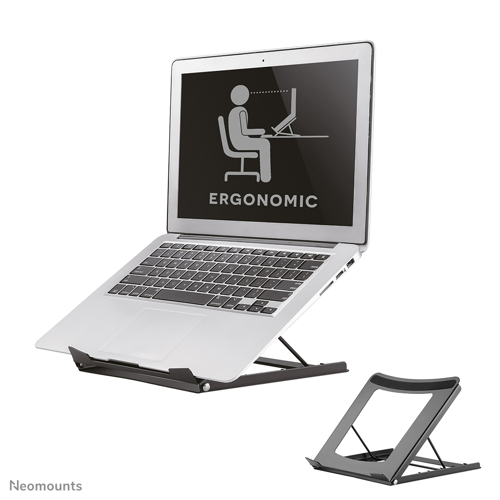 Neomounts NSLS075BLACK Supporto per laptop - 10-16" - max 5 kg - 5 posizioni di altezza - pieghevole - compatto - universale - nero