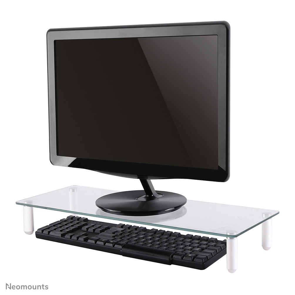 Neomounts NSMONITOR10 Supporto per monitor/laptop - max 25 kg - alt.x larg.x prof. 8x56x21 cm - universale - trasparente