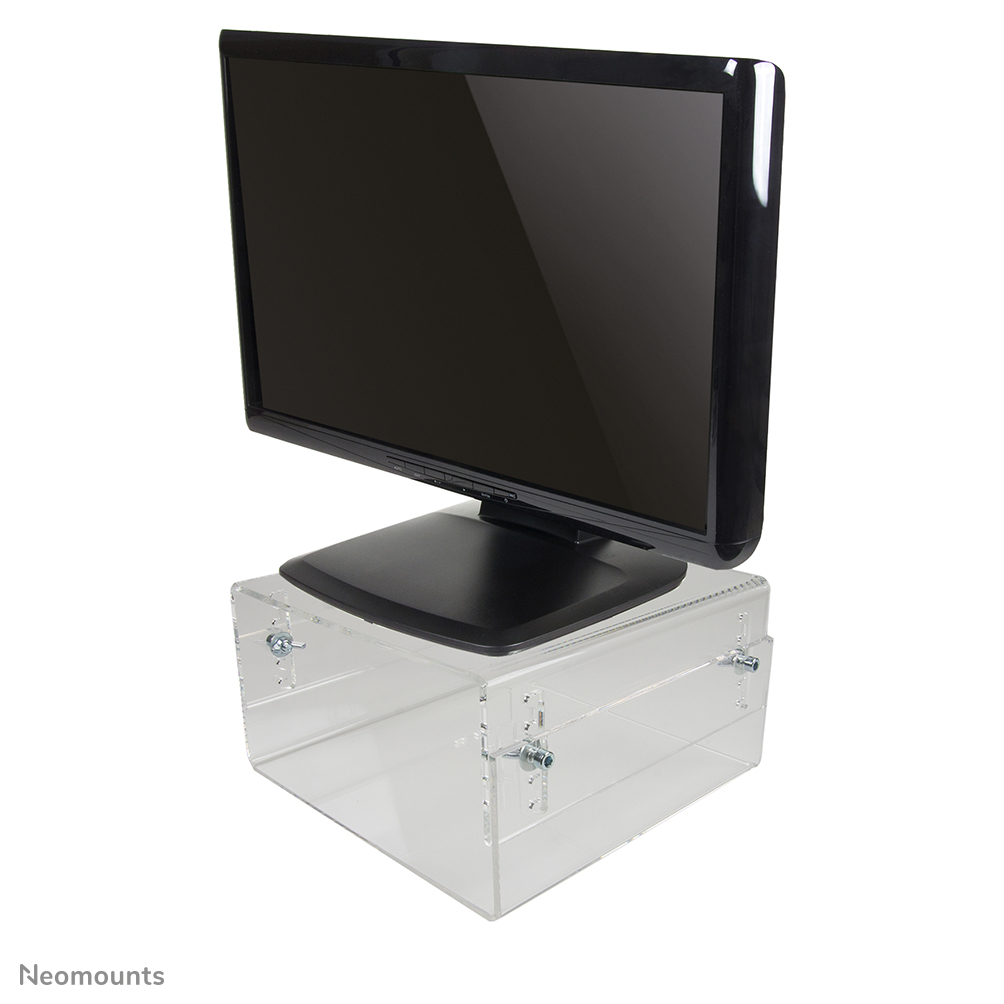 Neomounts NSMONITOR40 Supporto per monitor/laptop - max 25 kg - alt.x larg.x prof. 7-13x32x26 cm - universale - trasparente