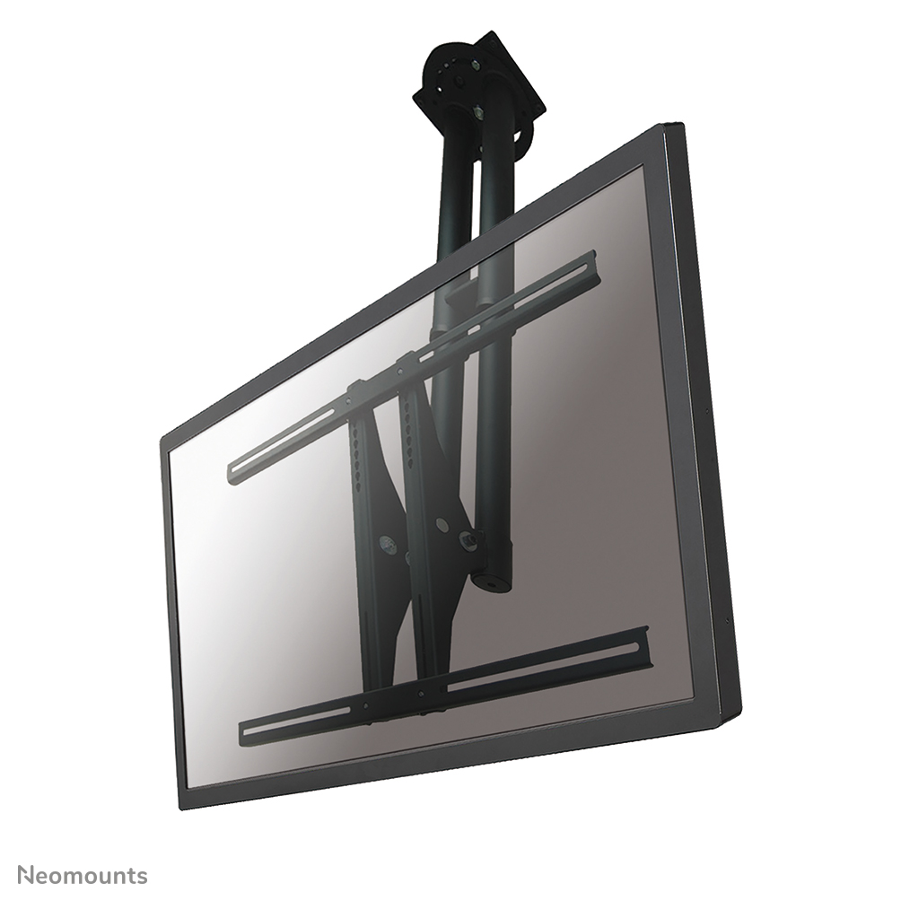PLASMA-C100BLACK è un supporto da soffitto universale per schermi LCD/LED/Plasma fino a 75" (191 cm). Altezza regolabile da 67 fino a 107 cm.
