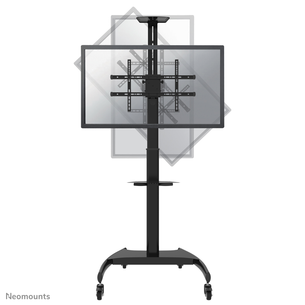Neomounts PLASMA-M1900E Carrello TV - 37-70" - max 50 kg - manuale alt. 130-162 cm - VESA 200x200-600x400 - 90° ruotabile - incl. ripiano per videocamera/hardware - nero