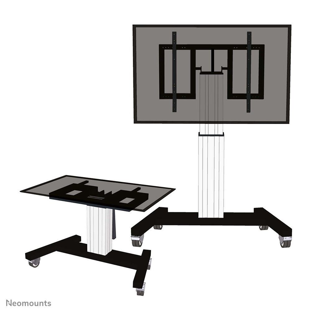 Neomounts PLASMA-M2500TSILVER Carrello TV - 42-100" - max 150 kg - motorizzato alt. 91-141 cm - VESA 400x200-800x600 - funzione inclinazione tavolo - argento