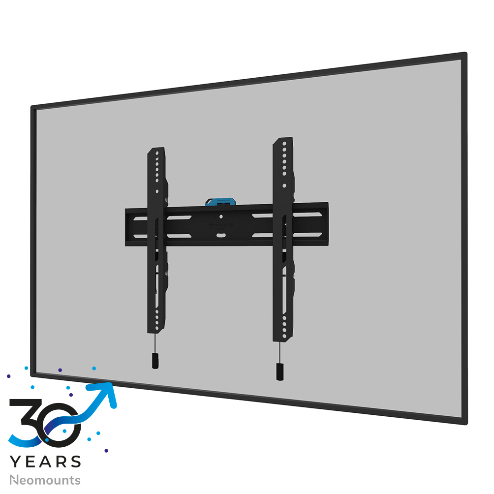 Neomounts LEVEL-850 WL30S-850BL14 Supporto a parete fisso per TV - 40-75" - max 50 kg - VESA 100x100-400x400 - prof. 3,3 cm - livello regolabile - bloccabile (incl. vite di sicurezza, escl. serratura) - modello Rapid Install incl. dima di fissaggio - nero