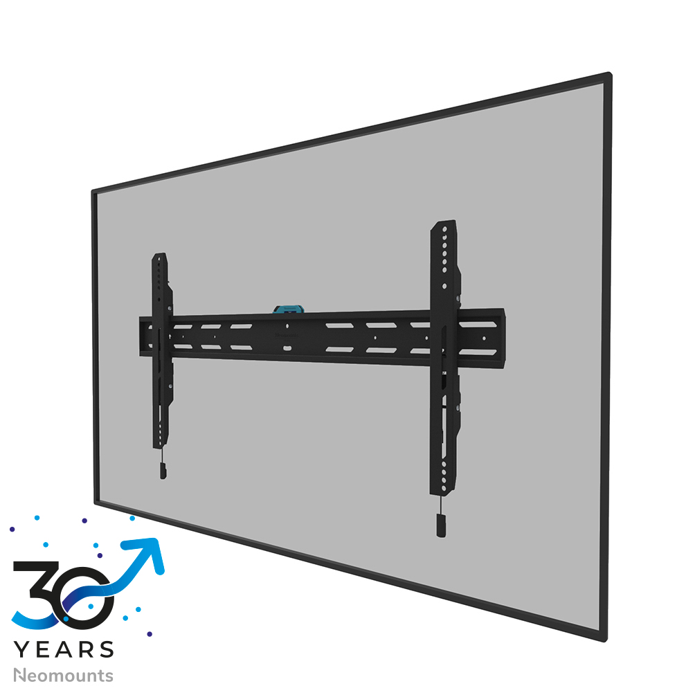 Neomounts LEVEL-850 WL30S-850BL18 Supporto a parete fisso per TV - 43-86" - max 60 kg - VESA 100x100-800x400 - prof. 3,3 cm - livello regolabile - bloccabile (incl. vite di sicurezza, escl. serratura) - modello Rapid Install incl. dima di fissaggio - nero