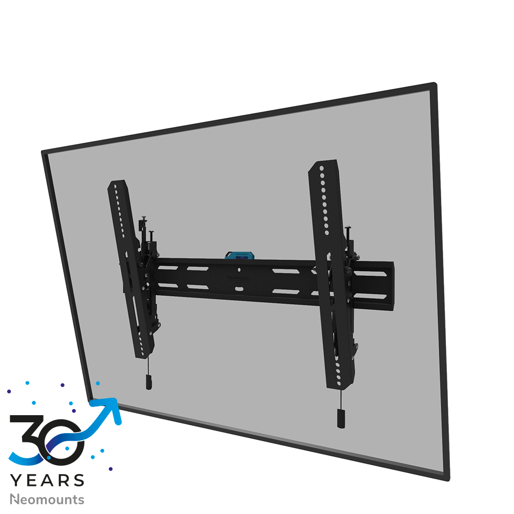Neomounts LEVEL-850 WL35S-850BL16 Supporto a parete inclinabile per TV - 42-86" - max 60 kg - VESA 100x100-600x400 - prof. 3,5 cm - livello regolabile - bloccabile (incl. vite di sicurezza, escl. serratura) - modello Rapid Install incl. dima di fissaggio - nero