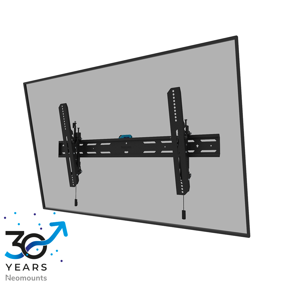 Neomounts LEVEL-850 WL35S-850BL18 Supporto a parete inclinabile per TV - 43-86" - max 60 kg - VESA 100x100-800x400 - prof. 3,5 cm - livello regolabile - bloccabile (incl. vite di sicurezza, escl. serratura) - modello Rapid Install incl. dima di fissaggio - nero