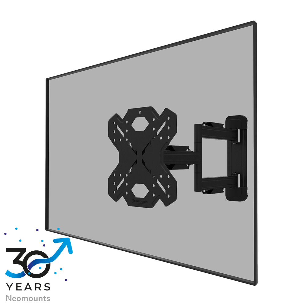 Neomounts LEVEL-850 WL40S-850BL12 Supporto a parete mobilità completa per TV - 32-55" - max 40 kg - VESA 100x100-200x200 - prof. 4,7-55,5 cm - livello regolabile - modello Rapid Install incl. dima di fissaggio - nero